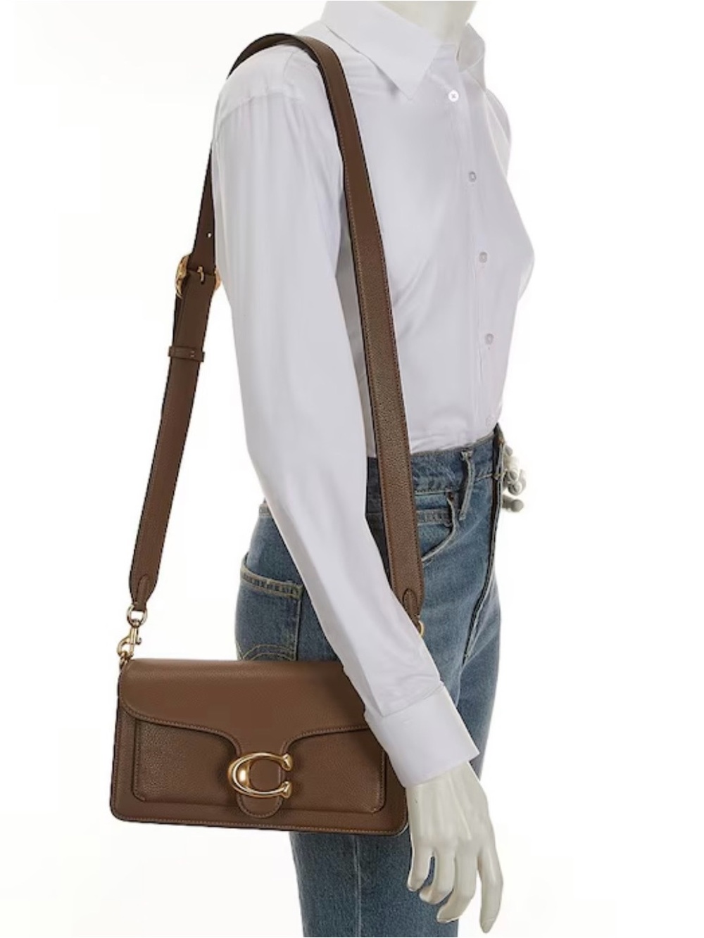 Coach Tabby 26 Pebble Leather Gold Tone Shoulder
Crossbody Bag in “ Dark Stone “